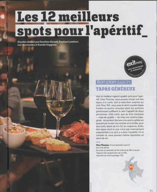 EXITmag LYON - LES 12 MEILLEURS SPOTS POUR L'APERITIF : CAFE THOMAS